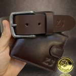 EXCLUSIVE ROYAL set pro náročné hnědá kožená peněženka a pásek s vaším monogram – Zbozi.Blesk.cz