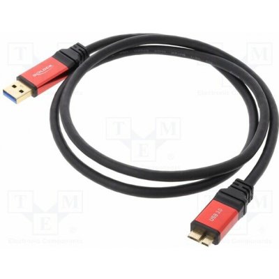 Delock 82760 USB A vidlice USB B micro vidlice zlacený 1m černý – Zboží Živě