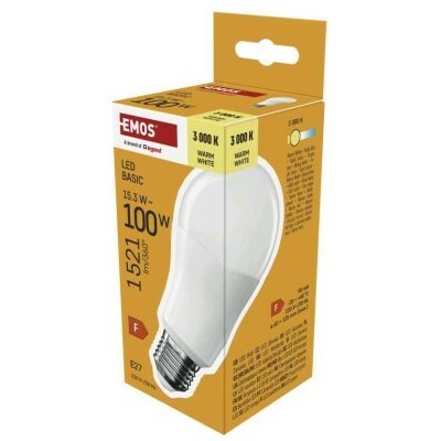 Emos LED žárovka Basic A60 / E27 / 15,3W (100 W) / 1521 lm / – Hledejceny.cz