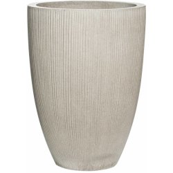 Pottery Pots Květináč Ben, světle šedá (vertikální vroubkování) 55 cm