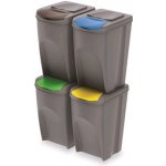 Prosperplast Sada 4 odpadkových košů SORTIBOX IV šedý 4 x 35 l – Zboží Dáma