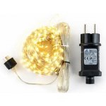 DECOLED LED světelný řetěz 3 m venkovní, teple bílá, 600 diod, stříbrný kabel IP44, vč. zdroje – Hledejceny.cz