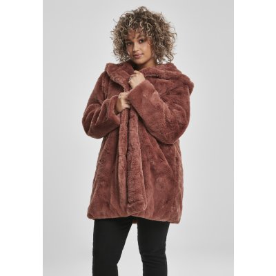 Ladies Hooded Teddy Coat darkrose – Zboží Dáma