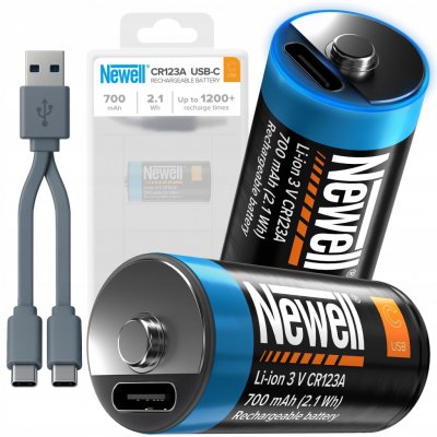 Nabíjecí Baterie Newell CR123A 123 700 mAh 2 ks USB-C Li-Ion – Sleviste.cz