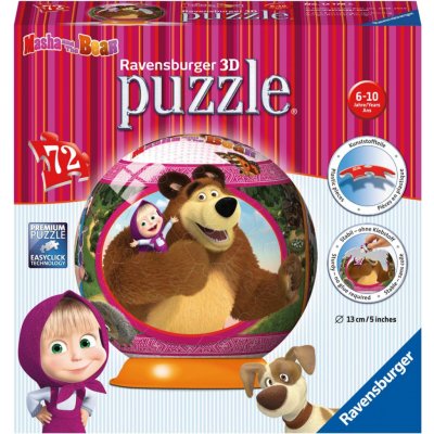 Ravensburger 3D puzzleball Máša a medvěd 72 ks – Zboží Mobilmania