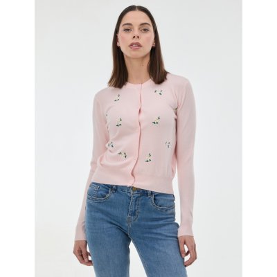 ORSAY Světle růžový dámský kardigan s výšivkou – Sleviste.cz