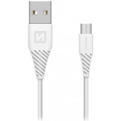 Swissten 71504302 USB 2.0, zástrčka A, zástrčka micro B, konektor 9mm, 1,5m, bílý – Zbozi.Blesk.cz