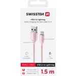 Swissten Datový Kabel Textile Ii USB / Lightning, 1.5m - růžová – Hledejceny.cz