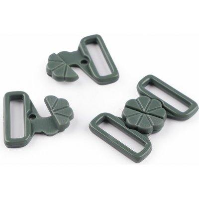 Plavkové zapínání šíře 17 mm plastové - zelená lahvová (5 pár) – Zboží Dáma