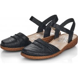 Rieker Dámské kožené sandále M0954-00 černé schwarz,