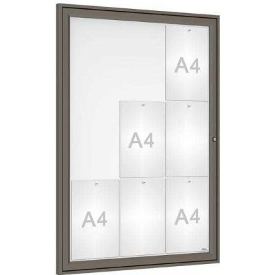 PROCITY Venkovní elegantní vitrína Tradition, 9 x A4, šedá PRO – Zboží Živě