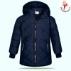 Dětská bunda Kugo zimní zateplený šusťákový kabát tmavě modrá