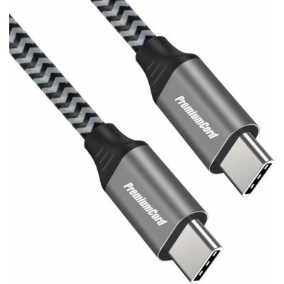 Premiumcord ku31cw05 USB-C M/M, 100W 20V/5A 480Mbps bavlněný oplet, 0,5m – Zboží Živě