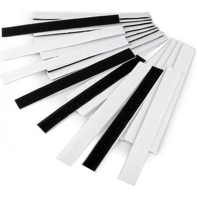 Stoklasa Suchý zip háček + plyš samolepicí stříhaný šíře 20 mm Balení: 4 pár, Varianta: 1 mix černobílý 1 mix černobílý – Sleviste.cz