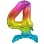 Balón foliový číslice DUHOVÁ na podstavci 74 cm 4 – Hledejceny.cz