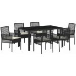 OMAXI 890788 Zahradní jídelní souprava 7 pcs Černá Poly ratan – Hledejceny.cz