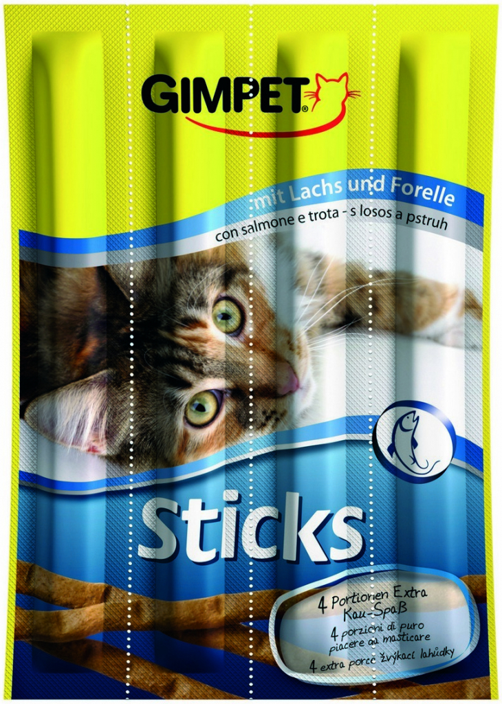 Gimpet Gimcat Sticks losos pstruh 4 ks