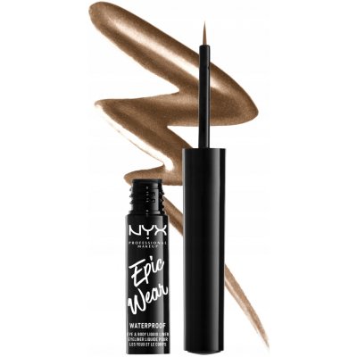 NYX Tekuté oční linky metalické Professional Makeup hnědé 3,5 ml – Zboží Dáma