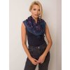 Šátek Basic dámský tmavě modrý šátek s fialovými vzory at-ch-lm308209-blue