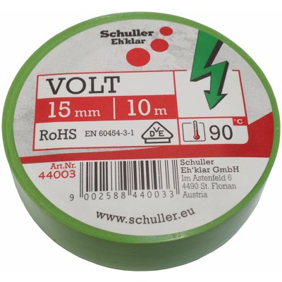 Schuller 44003 stahovací elektrikářská páska 15 mm x 10 m zelená – Zboží Mobilmania