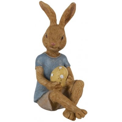 Dekorace sedící králík s malovaným vajíčkem 10*6*12 cm – Hledejceny.cz