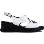 GOODIN Bílé pohodlné sandály na klínku gd-lh-2004w – Zboží Mobilmania
