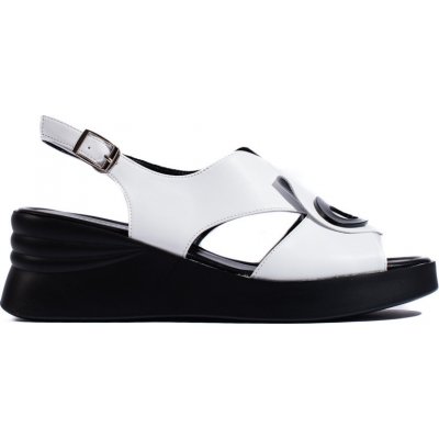 GOODIN Bílé pohodlné sandály na klínku gd-lh-2004w – Zboží Mobilmania