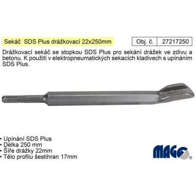 Sekáč SDS Plus drážkovací 22x250mm (TR233423) – Zboží Mobilmania