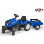 FALK Šlapací traktor New Holland T6 s vlečkou modrý FA 3080AB – Zbozi.Blesk.cz