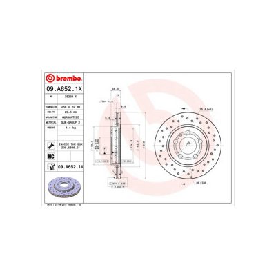 BREMBO Brzdové kotouče XTRA vrtané 09.A652.1X | Zboží Auto