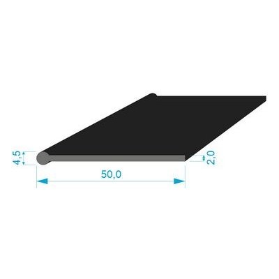 02831001 Pryžový profil tvaru "I", 50x4,5/2mm, 70°Sh, EPDM, -40°C/+100°C, černý | Zboží Auto