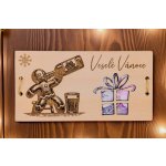 Dekorace z Řečice Dárková dřevěná karta/přání na peníze k Vánocům perník – Zboží Dáma