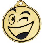 Medaile zlatá smajlík obličej – Zboží Dáma