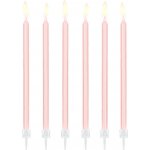 PartyDeco Dlouhé svíčky na dort SVĚTLE RŮŽOVÉ 14 cm – Zbozi.Blesk.cz