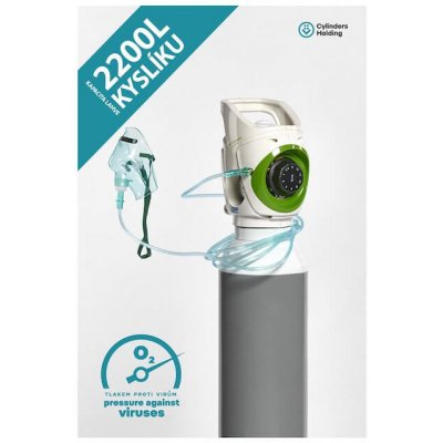 CYLINDERS domácí kyslíková terapie Oxygen Set - tlaková lahev 10 L, objem kyslíku 2200 L Obsah média: S kyslíkem – Zbozi.Blesk.cz