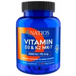 NATIOS Vitamin D3 & K2 MenaQ7 MK-7 2000 IU & 75 mcg, 100 kapslí
