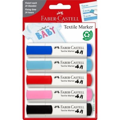 Faber-Castell Popisovače na textil 5 ks 159530 – Zboží Mobilmania