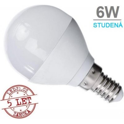 Optonica LED žárovka 6W 12xSMD2835 480lm E14 Studená bílá – Zboží Živě