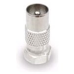 Ab-Com redukce z F-konektor - TV konektor samec, F-MALE-IEC MALE – Sleviste.cz