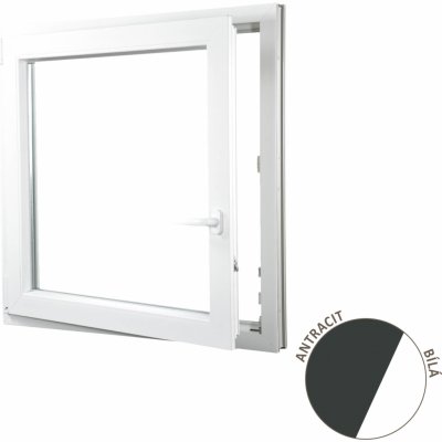 ALUPLAST Plastové okno jednokřídlo antracit/bílé 60x80 – Hledejceny.cz