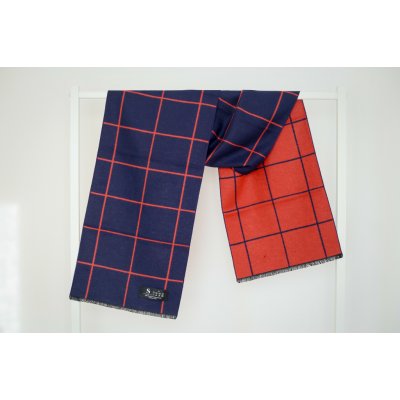 Šála z česaného hedvábí kaviárovo-modrá oboustranná – Sleviste.cz