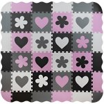 ISO Kontrastní pěnové puzzle 30 x 30 cm 36 ks černo šedo bílo růžové – Sleviste.cz