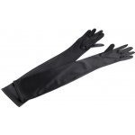 Dlouhé Společenské rukavice saténové černá – Zboží Dáma