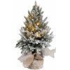 Vánoční stromek Zasněžený vánoční stromek v jutě se světýlky Ø 17*45cm