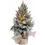 Zasněžený vánoční stromek v jutě se světýlky Ø 17*45cm – Zboží Dáma