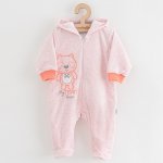 NEW BABY Kojenecký semiškový overal s kapucí New Baby Sweetheart růžový – Zboží Dáma