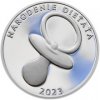 Sportovní medaile Strieborný medailon k narodeniu dieťaťa 2023 28 mm