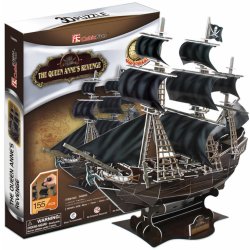 CubicFun 3D puzzle Pirátská loď - Pomsta královny Anny 180 ks