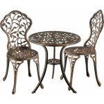 tectake 406104 bistro stůl lyon pro 2 osoby, hliník odolný proti povětrnostním vlivům - černá/šedá – Hledejceny.cz