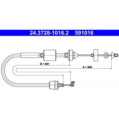 Tažné lanko, ovládání spojky ATE 24.3728-1016.2